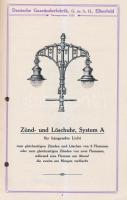 cca 1900 Deutsche Gaszünder Fabrik Eberfeld. raklámnyomtatvány, átlyukasztva
