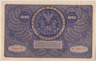 Lengyelország 1919. 1000M T:I-
Poland 1919. 1000 Marek C:AU