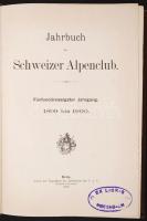 Jahrbuch des Schweizer Alpenclub 1899 Bern, 1900. Schweizer. Alpenclub. Nagyon sok képpel. Aranyozot...