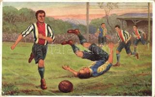Football match, Raphael Tuck & Sons Oilette 'Fussballspieler' No. 595. B.  (EB)