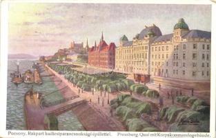 Pozsony, Rakpart, hadtest-parancsnoksági épület / quay, army office B.K.W.I. 386-2. s: Marx Béla (EK)