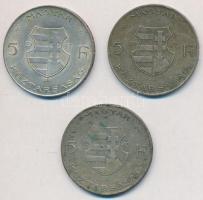 1947. 5Ft Ag "Kossuth" (3x) T:2-,3 patina