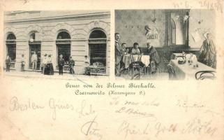 1899 Chernivtsi, Czernowitz; Pilsner Bierhalle; Herrengasse 9. / beer hall, interior (r)