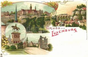 Luxembourg, Gruss aus Luxemburg, floral litho (EM)
