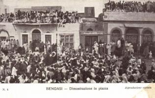 Benghazi, Bengasi; Dimostrazione in piazza / demonstration at the market place (fl)
