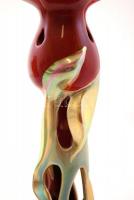 Zsolnay modern tulipán váza, eozin mázas, jelzett, hibátlan,  m:19,5 cm