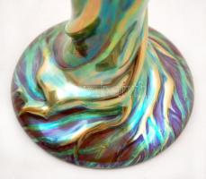 Zsolnay modern tulipán váza, eozin mázas, plasztikus díszítésekkel, jelzett, hibátlan, m:28 cm, d:6 ...