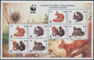 WWF: European squirrel minisheet, WWF: Európai mókus kisív