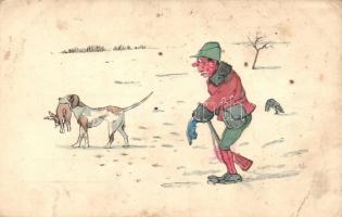 6 db RÉGI motívumlap, vegyes minőség; vadász / 6 old motive cards, mixed quality; hunter