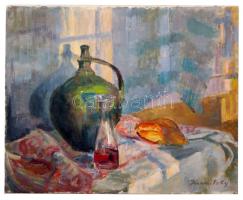 Hranitzky Ilona (1889-?): Asztali csendélet. Olaj, vászon, jelzett, 65×80 cm