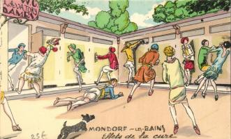 Mondorf-les-Bains, women dressing cabins, humorous card