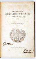 Széchenyi István, gróf: Magyarország sarkalatos törvényei, s államjogi fejlődése 1848-ig. -- hagyományaiból. Pest, 1864. Eggenberger. Első kiadás. Aranyozott gerincű kopottas félvászon kötésben. A szennylap kicsi darabja, ill., a címlap sarka hiányzik.