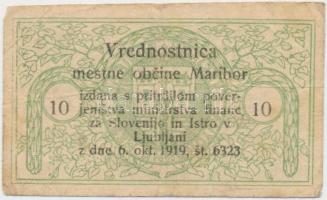 Jugoszlávia/Szerb-Horvát-Szlovén Királyság/Maribor 1919. 10v T:III,III- Yugoslavia/Kingdom of the Se...