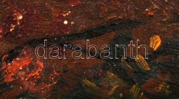 Olvashatatlan jelzéssel: Mediterrán terasz. Olaj, karton, antik keretben,  38×48 cm