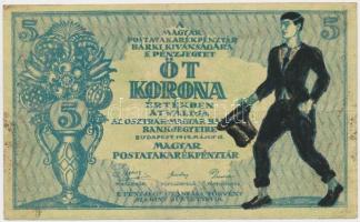 1919. 5K "OSZTRÁK-MAGYAR BANK BANKJEGYEIRE" előlapján gúnyrajz T:III Adamo SK8.