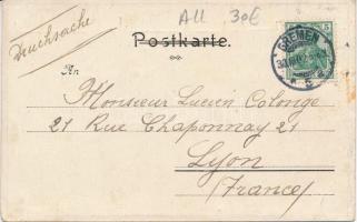 Bremen, Totalansicht; Verlag Willy Meyer / view, metallic postcard