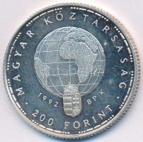 1992. 200Ft Ag "Veszélyeztetett állatvilág - gólya" T:2 (PP) ujjlenyomat Adamo EM126