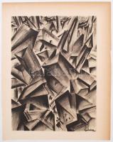 Ruzicskay György (1896-1993): Algrafia, papír, jelzett az algrafián, 24,5×18,5 cm