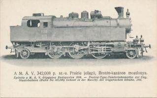 A MÁV 342,008 Prairie-jellegű, Brotán-kazános mozdonya / Hungarian State Railways, locomotive