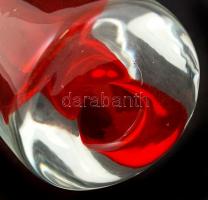 Muránoi Romano Dona csőváza, több rétegű, jelzés nélkül, apró lepattanások az alján, m:30 cm