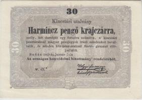 1849. 30kr "Kossuth bankó" T:II-