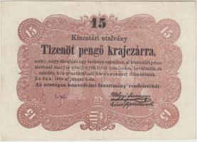 1849. 15kr "Kossuth bankó" T:III