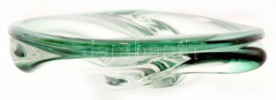 Val St Lambert  dísztál, formába öntött, jelzett, hibátlan, 30×31 cm