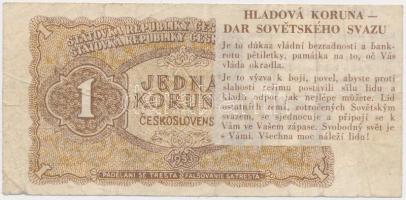 Csehszlovákia 1953. 1K propaganda szöveggel T:III Czechoslovakia 1953. 1 Koruna with propaganda text C:F