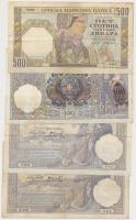 Jugoszlávia 1929. 100D (2x) + Szerbia / Német megszállás 1941. 100D jugoszláv bankjegy felülbélyegzé...