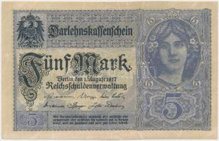 Német Birodalom 1917. 5M T:II- German Empire 1917. 5 Mark C:VF