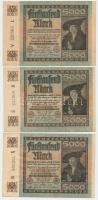 Németország / Weimari Köztársaság 1922. 5000M (3x) mind különböző vízjellel T:I-,II-,III Germany / Weimar Republic 1922. 5000 Mark (3x) all with different watermarks C:AU,VF,F