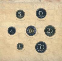 2005. 1Ft-100Ft 7klf db-os forgalmi sor + 10Ft "József Attila" dísztokos szettben T:PP