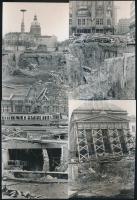 cca 1974 Budapest, Nagy gödör a Deák téren, 7 db fotó, 9x13 cm