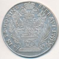 1759K-B 20kr Ag "Lotharingiai Ferenc" T:2- Huszár: 1797.; Unger III.: 1290.a