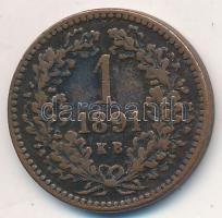 1891KB 1kr Cu "Fiumei címer" T:2-