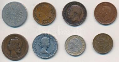 8db klf fémpénz különböző országokból, közte Német Birodalom 1876J 10pf Cu-Ni, Portugália 1925. 10c ...