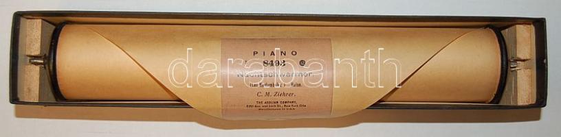 1906 C. M. Ziehrer: Nachtschwarmer (keringő) gépzongora-kotta eredeti dobozban / Waltzer Maschinen-Piano Note im originales Etui