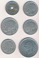 Görögország 1912-1959. 10l-10D (6x) T:2,2-
Greece 1912-1959. 10 Lepta - 10 Drachmai (6x) C:XF,VF