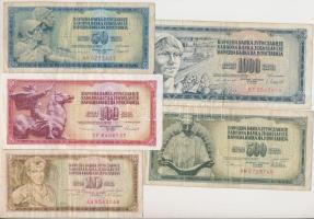 Jugoszlávia 1968-1986. 10D + 50D + 100D + 500D + 1000D T:III,III- Yugoslavia 1968-1986. 10 Dinara + 50 Dinara + 100 Dinara + 1000 Dinara C:F,VG