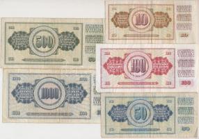 Jugoszlávia 1968-1986. 10D + 50D + 100D + 500D + 1000D T:III,III-
Yugoslavia 1968-1986. 10 Dinara +...