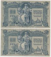 Oroszország/Dél-Oroszország/Gyenyikin és Vrangel Hadserege 1919. 1000R (2x) T:III
Russia/South Russ...