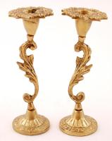 Dekoratív gyertyatartó párban, réz, m:13 cm (2×)