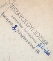 1958 Tiszavölgyi József (1909-?): Balatonkenese köztéri parkjában, feliratozva, pecséttel jelzett, 1...