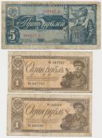 Szovjetunió 1938. 1R (2x) + 5R T:III,III- folt Soviet Union 1938. 1 Ruble (2x) + 5 Rubles C:F,VG spotted