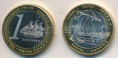 Vegyes: Ciprus 2004. 1EUR próbaveret + Lettország 2004. 1EUR próbaveret T:1-,2 Mixed: Cyprus 2004. 1 Euro trial strike + Latvia 2004. 1 Euro trial strike C:AU,XF