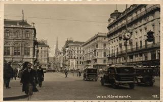 Vienna, Wien I. Kärntnerstrasse / street, automobiles, Pataky wine house, pharmacy, shop of August Sirk, Hugo Arnot, Richard Schwarz, Joh. P. Winkler and Wilhelm Goldmann