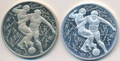 Bognár György (1944-) 1986. "Labdarúgó Világbajnokság Mexikó" 2db fém emlékérem, egyik Al ...