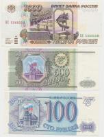 Oroszország 1993. 100R + 500R + 1995. 1000R T:I,I- Russia 1993. 100 Rubles + 500 Rubles + 1995. 1000 Rubles C:UNC,AU