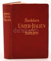 Baedeker, Karl: Unteritalien: Sizilien, Sardinien, Malta, Tripolis, Korfu. Handbuch für Reisende. Leipzig, 1927, Karl Baedeker. Számos térképmelléklettel, kicsit sérült, aranyozott vászonkötésben, jó állapotban.