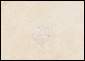 1943 Hitler fogadáson,korabeli nyomtatvány, verzón horogkeresztes pecsét" Berlin, 1933-1943, Fü...